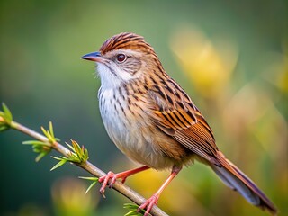 Fototapeta premium Australian Little Grassbird on Stick - Food Photography Style