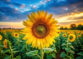 Naklejka premium Butlers Orchard's sunflower field, simple beauty.