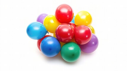 Obraz premium Colorful Balloons Group Isolated on White Background for Celebrations, Parties, Events, and Festivities, Perfect for Various Creative and Decorative Uses