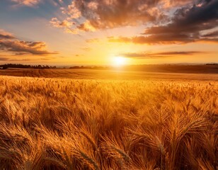 Obraz premium Golden Landscape at Dusk