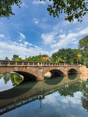 Fototapeta premium General view of the Maxbrücke in old town of Nuremberg