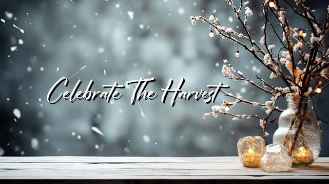 elebrate The Harvest In Stylish Cursive Text Animation Happy Thanksgiving Saying