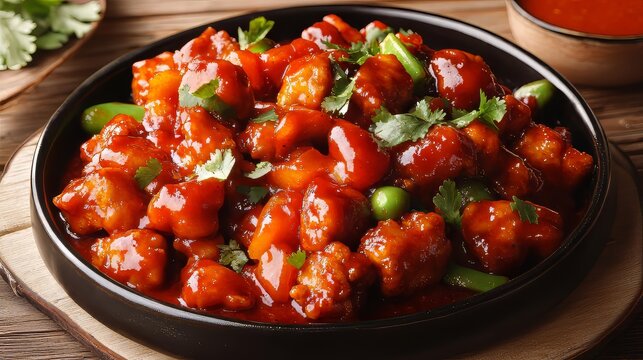 Assorted indo chinese food in group includes non vegetarian or chicken schezwan