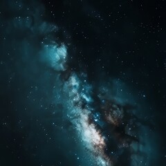 Fototapeta premium A stunning view of the Milky Way galaxy at night, with a vibrant band of stars and gas.