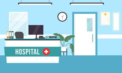 Hospital reception concept illustration vector