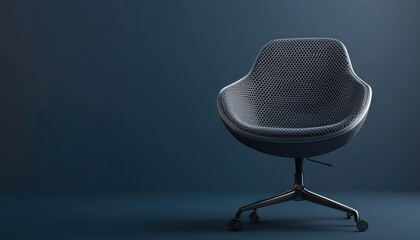 Modern office chair with a mesh backrest and chrome base