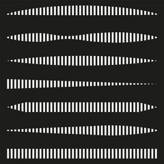 Patterned stripe icon. Black and white lines. Geometric design element. Vector stripes.