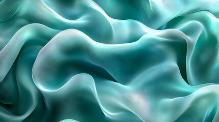 Obraz premium Abstract Teal Wavy 3D Background