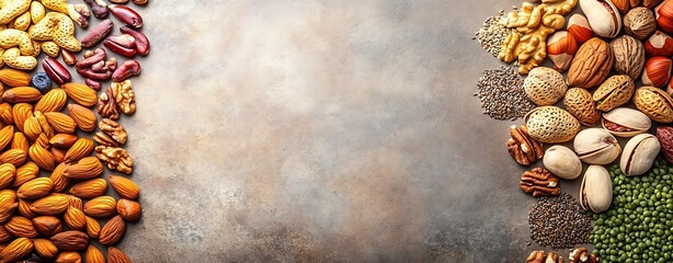 Healthy Aging wellness nutrition Colorful Assortment of Nuts for Healthy Living