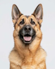 Loyal German Shepherd Portrait with Intelligent Eyes and Strong Build, Ideal for Dog Lovers and Working Dog Enthusiasts

