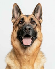 Loyal German Shepherd Portrait with Intelligent Eyes and Strong Build, Ideal for Dog Lovers and Working Dog Enthusiasts

