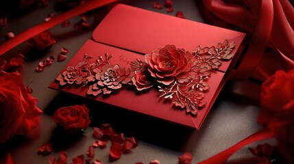 Red Envelope with Flowers