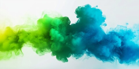 Abstract digital art piece that appears to be blue green smoke