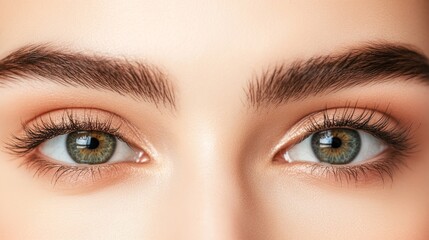 Fototapeta premium A close-up of a person's eyes focused on a tiny, fuzzy object in the distance, symbolizing myopia 