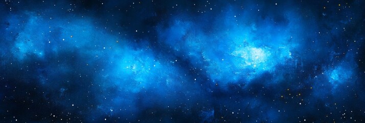 Obraz premium Beautiful night sky deep blue color filled stars gradient watercolor