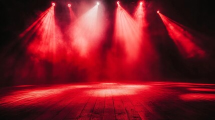 Stage dark background is lit up red white Free with lights