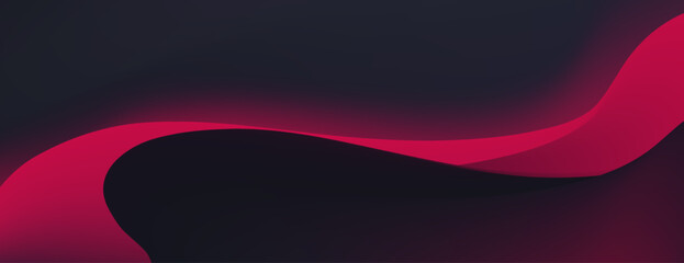 Abstract Red Wave On Dark Gradient Background