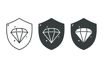 Jewelry shield icon. illustration vector