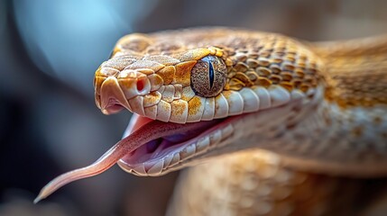 Fototapeta premium Isolated Close-Up of a Snake on a White Background, Capturing the Unique Features and Textures of the Snake's Skin in Sharp Detail