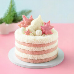 羊毛フェルトのプチケーキ　星