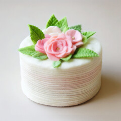 羊毛フェルトのプチケーキ　フラワー