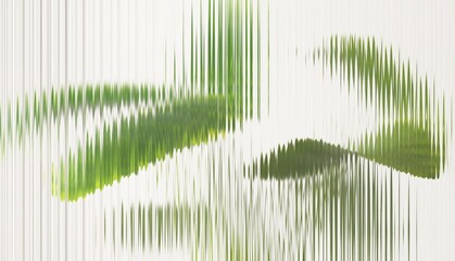 Fresh beautiful green tropical plant tree behind transparent fluted reeded glass in sunlight on white background for modern, luxury fashion, beauty, cosmetic, skincare, body care, hair care product 3D