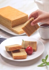 Lapis legit or spekkoek or Thousand Layer Cake, A traditional Indonesia’s Top Traditional Cake is a must for special celebrations such as Chinese New Year, Christmas, or Eid
