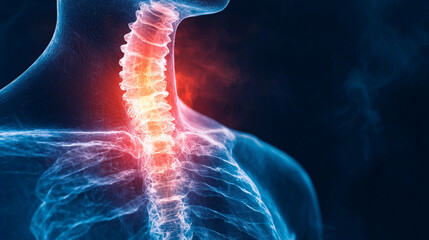 Medical visualization of human spine highlighting recovery stages, showcasing intricate structure and healing process. This emphasizes importance of spinal health