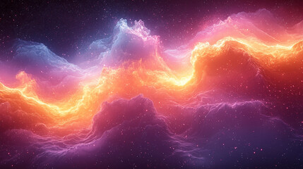 Ethereal Cosmic Waves, Vivid Artistic Visualization