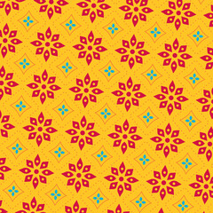 Flower geometric pattern Seamless background Ornament for fabric