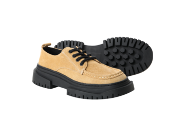 PNG,Stylish boots with a thick sole, isolated on white background