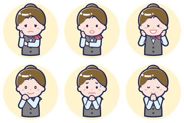 女性販売員のポーズセット_04