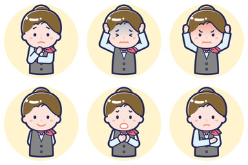 女性販売員のポーズセット_05