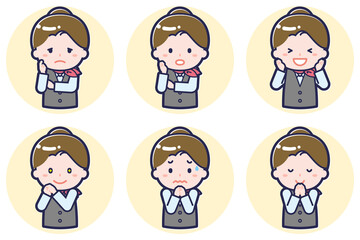 女性販売員のポーズセット_04