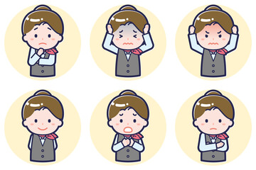 女性販売員のポーズセット_05