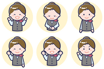 女性販売員のポーズセット_02