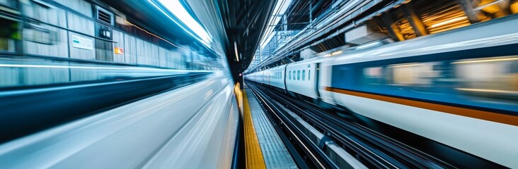 subway train in motion
