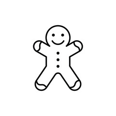 christmas gingerbread man cookies christmas theme icon graphic illustration outline drawing art