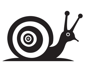 Snail isolated on white background, Snail silhouette vector illustration, Snail icon symbol