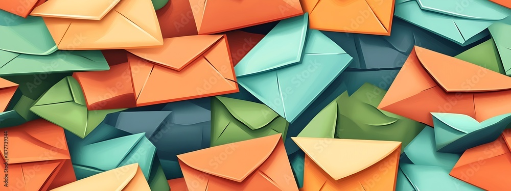 Aufkleber Vibrant Multicolored Envelopes Background for Communication Creativity and Design : Generative AI