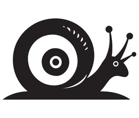 Obraz premium Snail isolated on white background, Snail silhouette vector illustration, Snail icon symbol