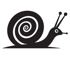 Snail isolated on white background, Snail silhouette vector illustration, Snail icon symbol