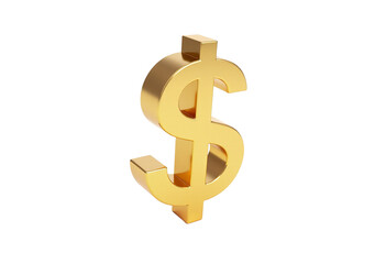 Obraz premium Minimalist 3D Gold Currency Symbol: Shiny Polished Finish on White Background - Elegant Financial Icon Render, Wealth Concept, Money Sign Illustration, Economic Symbol, Luxury Gold Texture, 