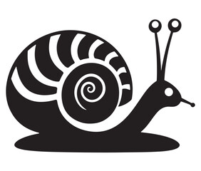 Snail isolated on white background, Snail silhouette vector illustration, Snail icon symbol