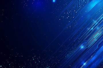 Futuristic vector illustration of a blue circuit board with intricate digital tech elements, perfect for advanced technology backgrounds.	
