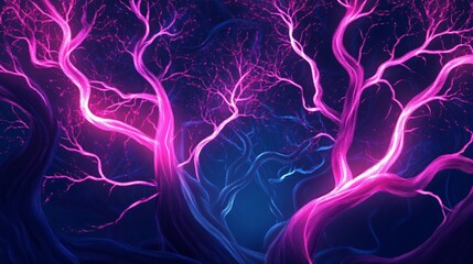 Glowing Trees in a Dark Forest