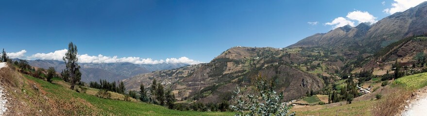 Beautiful panoramic view of an inter-Andean valley in the Peruvian Andes