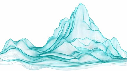 traditional blue and white abstract mountains illustration poster background