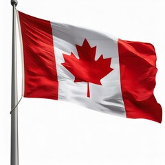 "Canada Day Flag on Pole - Isolated PNG"
