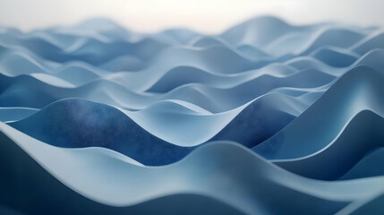 Fototapeta premium Abstract 3D Blue Wavy Background